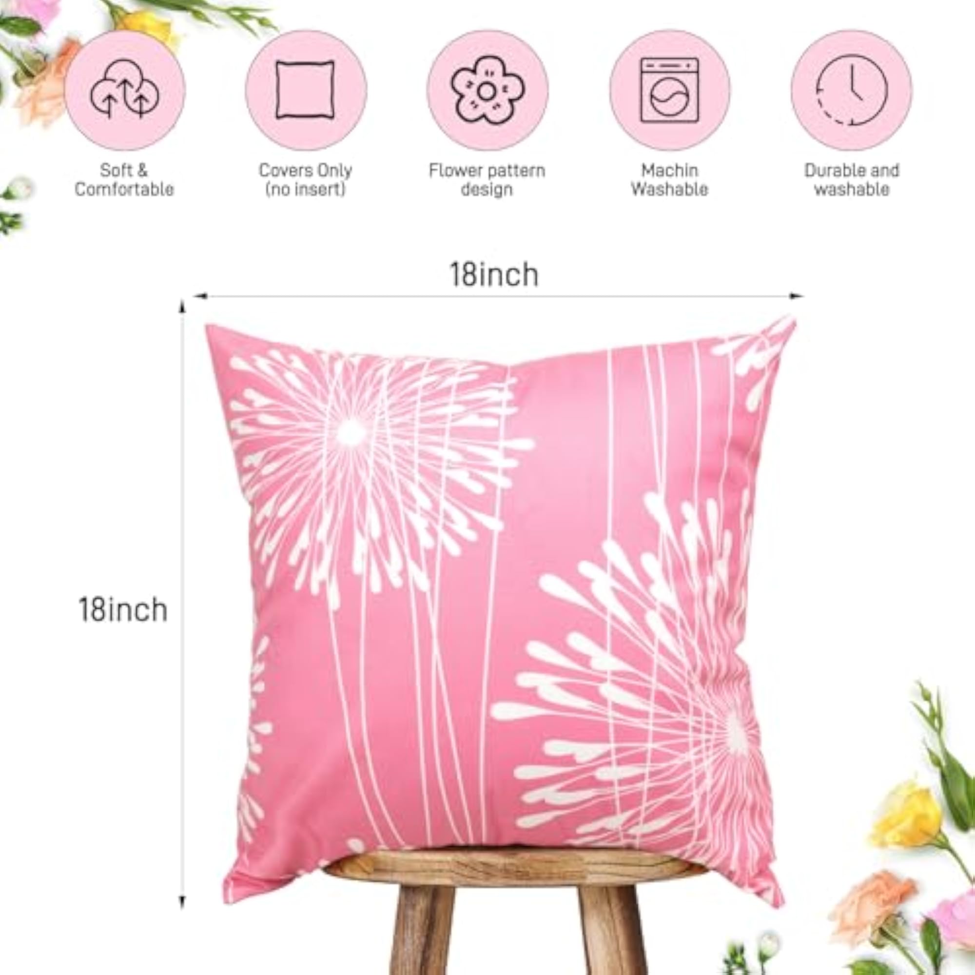 Decorative Throw Pillow Covers, Set of 4